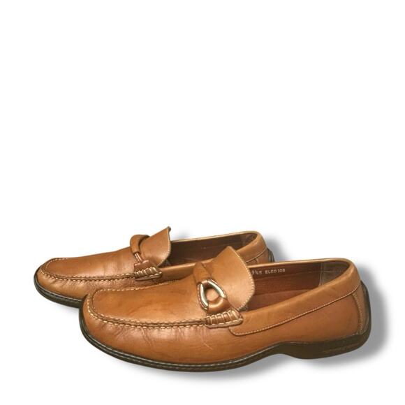 Donald J Pliner Eleo Driving Loafers Shoes Horsebit Moc Toe Brown Leather Sz 9.5 - Picture 2 of 16